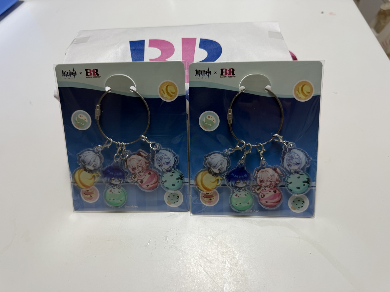 原神×サーティワン コラボ特典のアクリルキーホルダーセット