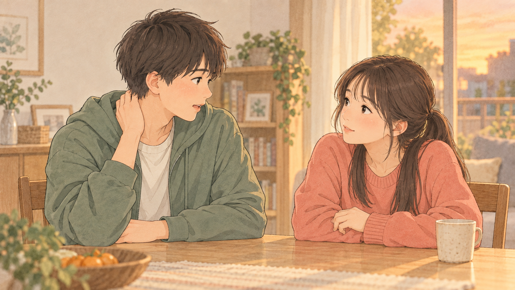 けんかのあとに兄妹が話し直すイラスト